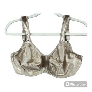 Bali 3562 Bra 2 Pack 34DD Tan Satin Opaque Unpadded Lined Underwired Wide Strap
